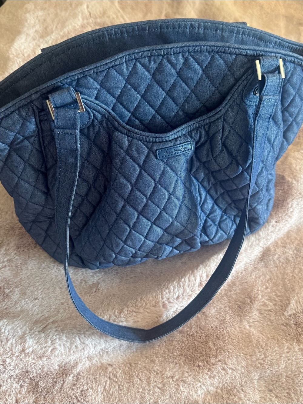 Vera Bradley Glenna Quilted Navy Blue Shoulder Bag